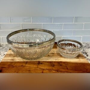 Vintage-Style Cut Glass Serving Bowls Set